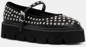 Baleríny Buffalo Darya Mary Stud čierna farba, 1620035-BLK