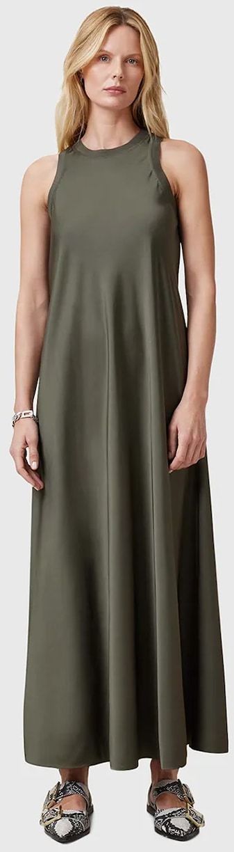Šaty AllSaints AIDA zelená farba, maxi, rovný strih, W082DC