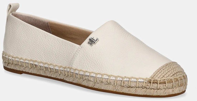 Kožené espadrilky Lauren Ralph Lauren Cameryn IV béžová farba, 802905304003