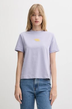 Bavlnené tričko Calvin Klein Jeans dámske, fialová farba, LV047B851G