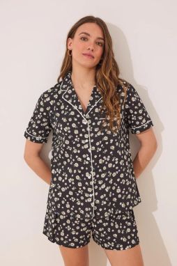 Pyžamo women'secret dámske, čierna farba, bavlnené, 3592412