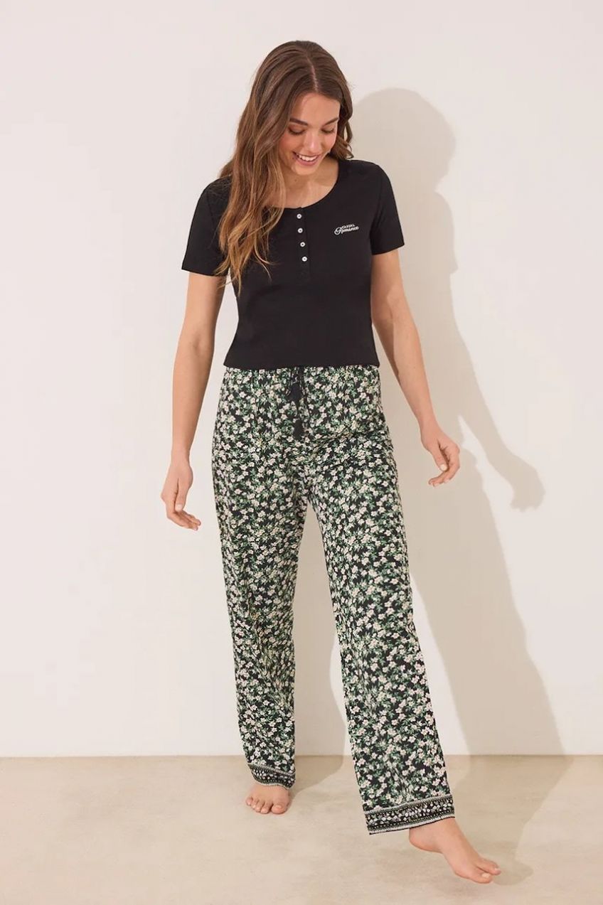 Pyžamo women'secret dámske, čierna farba, 3592390