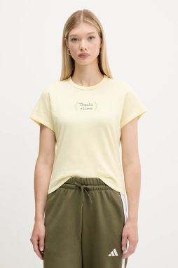Bavlnené tričko Abercrombie & Fitch dámske, žltá farba, KI157-5176