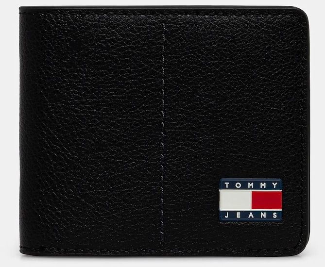 Peňaženka Tommy Jeans pánska, čierna farba, AM0AM13699