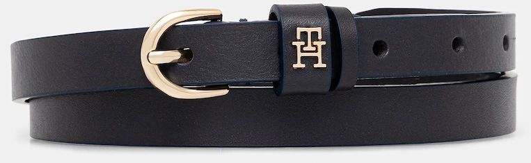 Kožený opasok Tommy Hilfiger tmavomodrá farba, AW0AW17759
