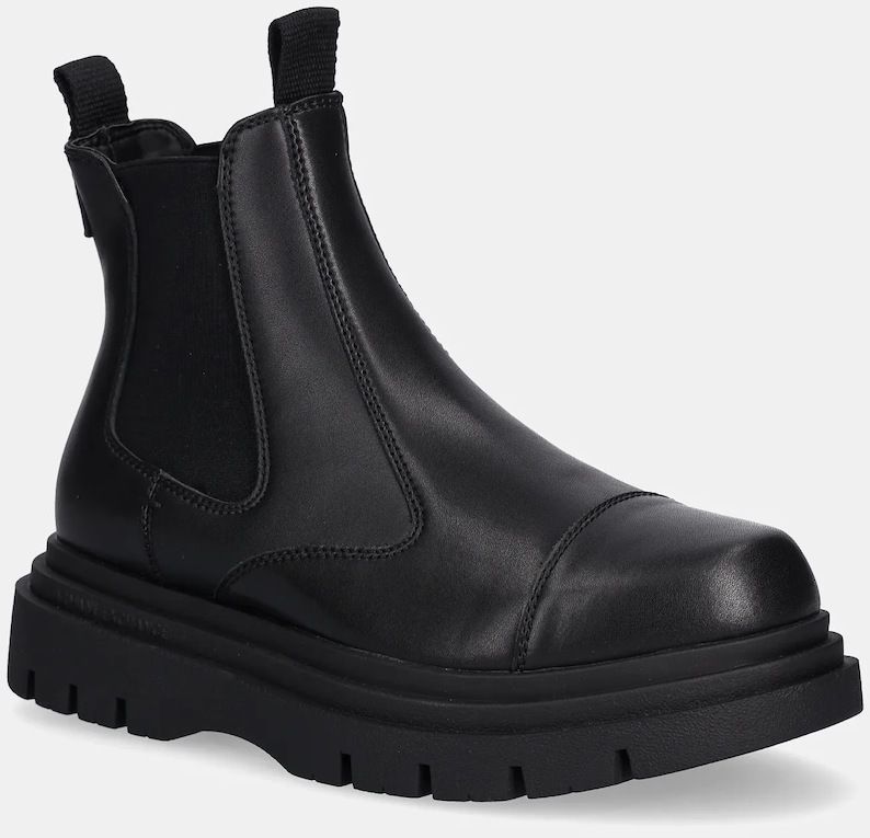 Členkové topánky Armani Exchange čierna farba, XM001667 AF17328 UC001