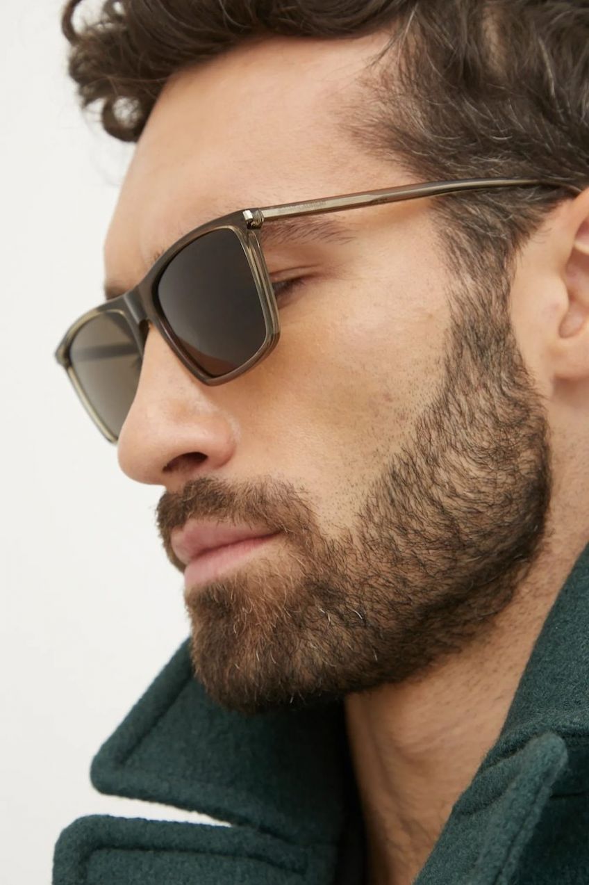 Slnečné okuliare Saint Laurent pánske, hnedá farba, SL 668