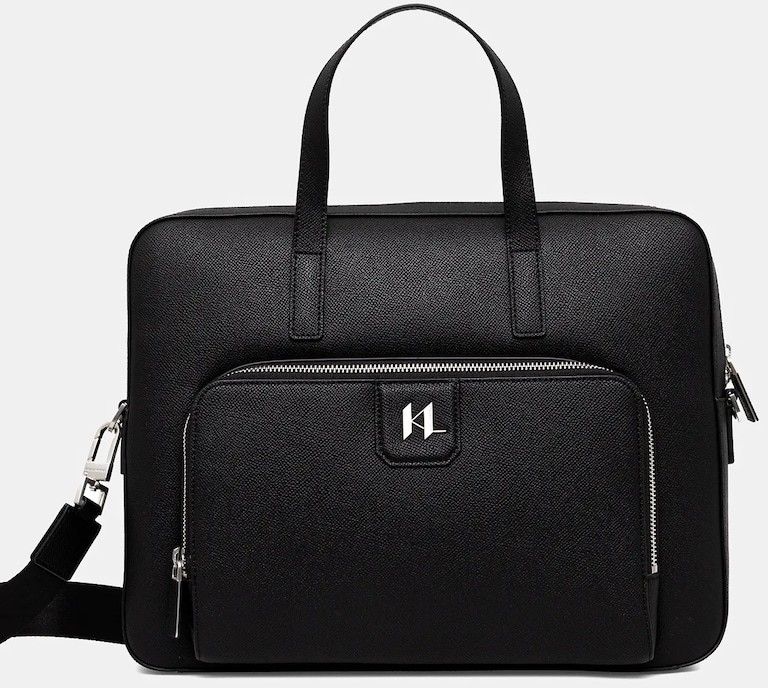 Kožená taška Karl Lagerfeld K/IKON čierna farba, A1M30098