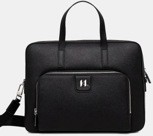 Kožená taška Karl Lagerfeld K/IKON čierna farba, A1M30098