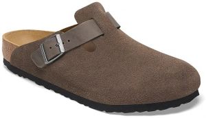 Semišové šľapky Birkenstock Boston pánske, zelená farba, 1029210