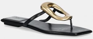 Šľapky Jeffrey Campbell Linques-2 dámske, čierna farba, na plochom podpätku, JC-1045-1-5