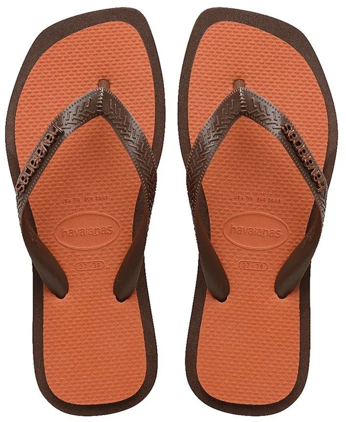 Šľapky Havaianas TOP SQUARE FUSION dámske, hnedá farba, 4149944.0727