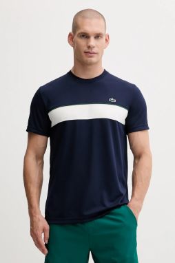 Tričko Lacoste pánske, tmavomodrá farba, vzorované, TH4748
