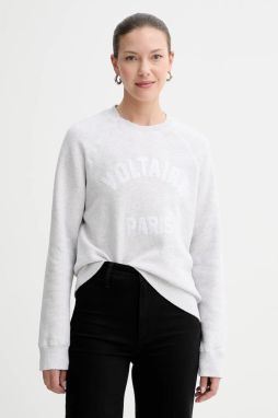 Mikina ZADIG&VOLTAIRE šedá farba, s nášivkou, JWSS01722