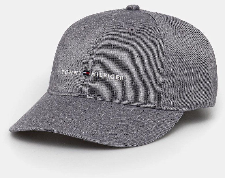 Bavlnená šiltovka Tommy Hilfiger šedá farba, AM0AM13771