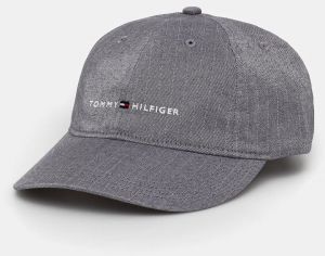 Bavlnená šiltovka Tommy Hilfiger šedá farba, AM0AM13771