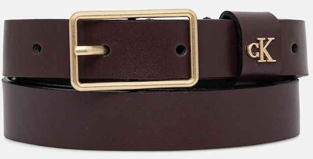 Kožený opasok Calvin Klein bordová farba, LV04F7050G