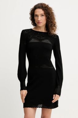 Šaty Twinset čierna farba, mini, rovný strih, 252TP3083