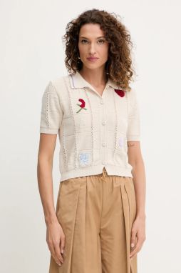 Vlnený kardigán Twinset béžová farba, ľahký, 252TP3310
