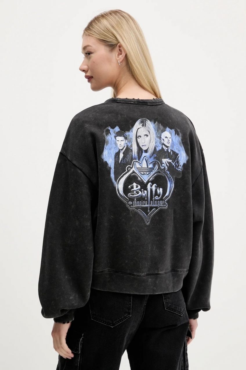 Bavlnená mikina adidas Originals 20th Century Fox Disney čierna farba, s potlačou, JX1276