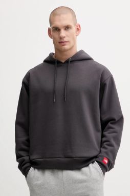 Mikina The North Face Redbox šedá farba, s kapucňou, jednofarebná, NF0A8EFZ0SA1