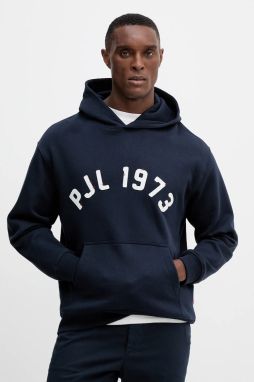 Bavlnená mikina Pepe Jeans tmavomodrá farba, s kapucňou, s nášivkou, PM5800006