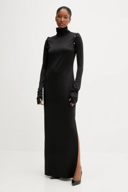 Šaty PRESSIAT čierna farba, maxi, priliehavé, PRE416FW24