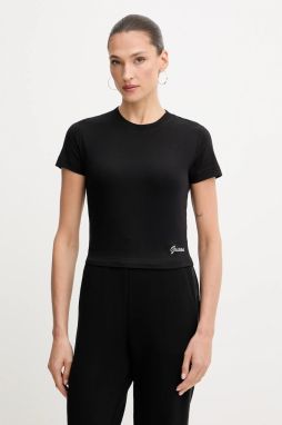 Tričko Guess dámske, čierna farba, W5YI06 KCYV2