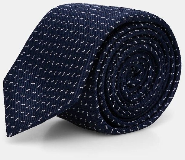 Kravata s prímesou hodvábu Calvin Klein tmavomodrá farba, CK2111E004
