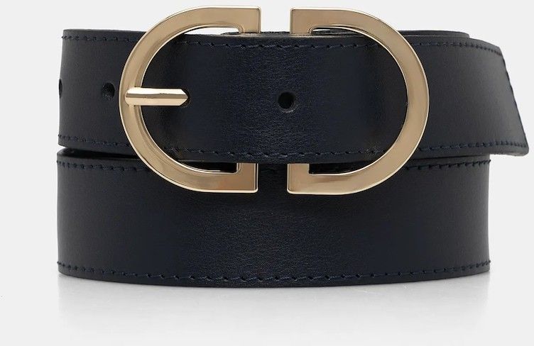 Kožený opasok Tommy Hilfiger tmavomodrá farba, AW0AW17972