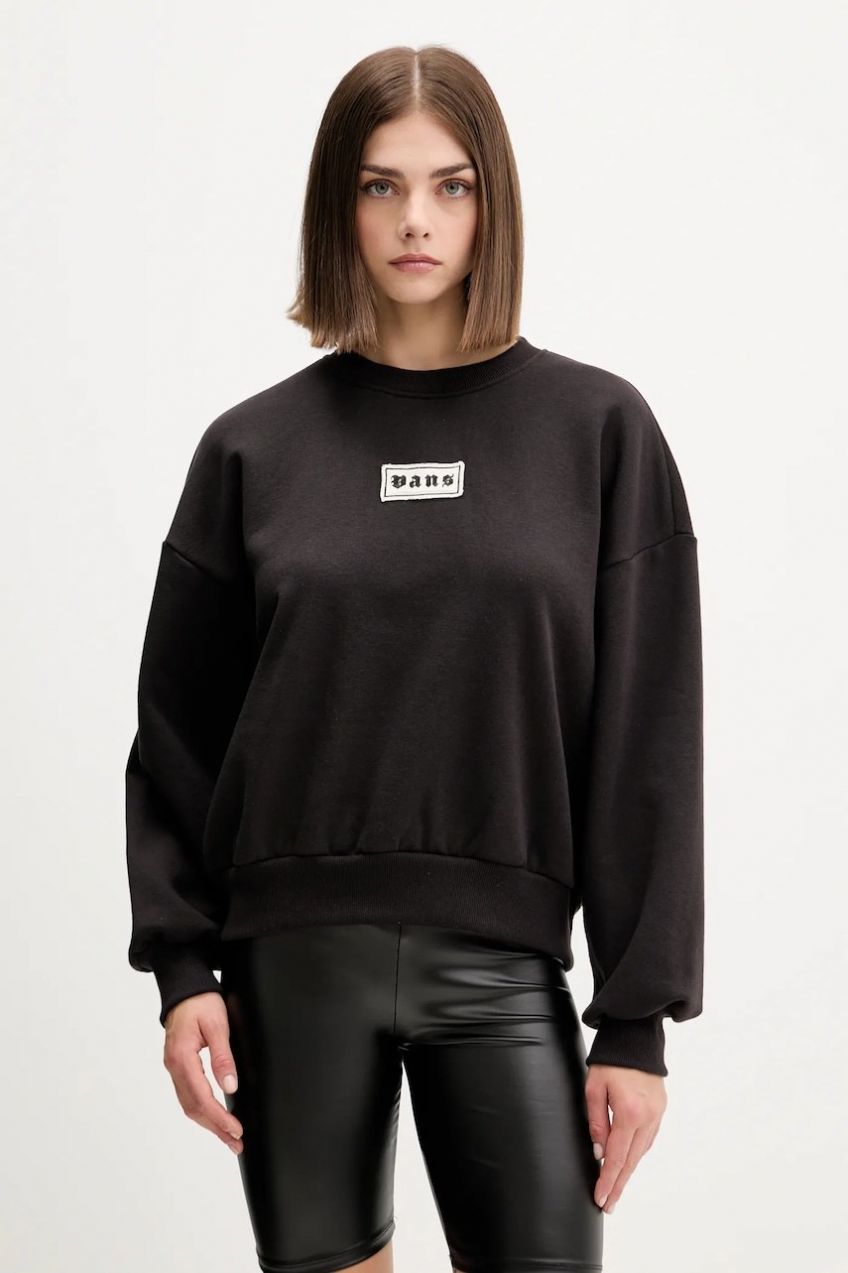 Mikina Vans čierna farba, jednofarebná, VN000Q30BLK1