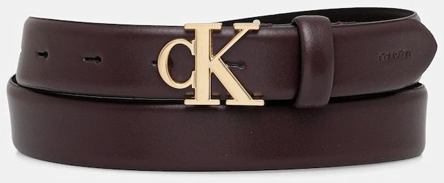 Kožený opasok Calvin Klein hnedá farba, LV04F7054G