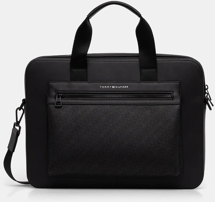 Taška Tommy Hilfiger čierna farba, AM0AM13835
