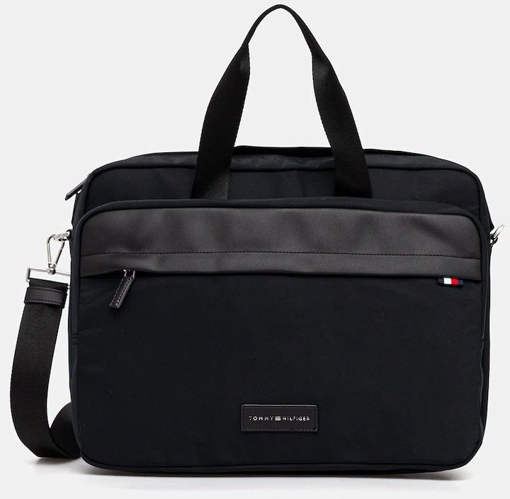 Taška Tommy Hilfiger čierna farba, AM0AM13619