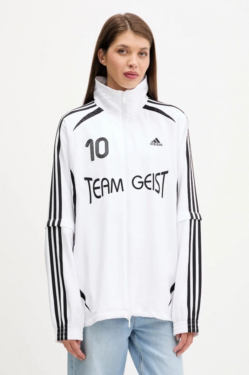 Mikina adidas Originals Ovzd Tracktop biela farba, s potlačou, KE7570