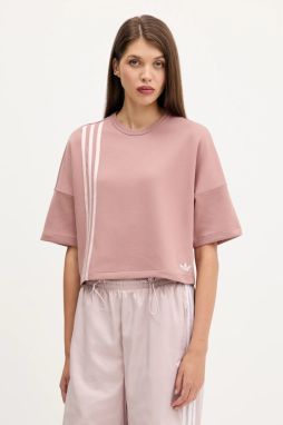 Tričko adidas Originals 3-Stripes dámske, oranžová farba, JW3613