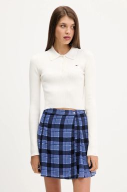 Sveter Tommy Jeans béžová farba, ľahké, DW0DW21829
