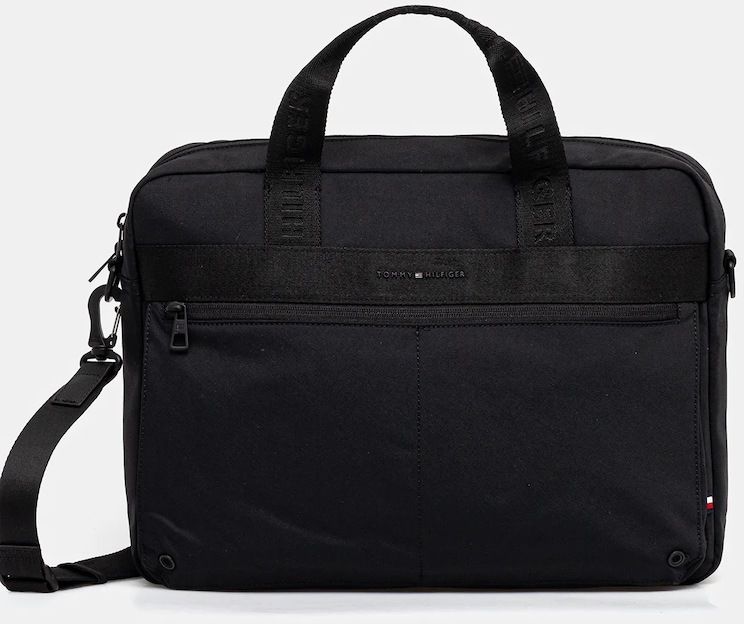 Taška na notebook Tommy Hilfiger čierna farba, AM0AM13612