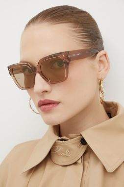 Slnečné okuliare Dolce & Gabbana dámske, béžová farba