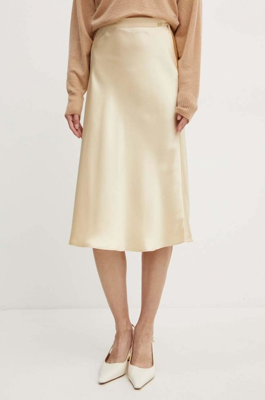 Sukňa Marciano Guess JOSETTE béžová farba, midi, áčkový strih, 4YGD03 7116A