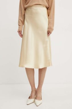 Sukňa Marciano Guess JOSETTE béžová farba, midi, áčkový strih, 4YGD03 7116A