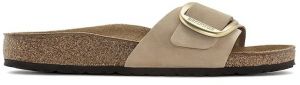 Nubukové šľapky Birkenstock Madrid Big Buckle béžová farba, 1024140