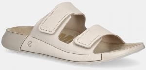 Nubukové šľapky Ecco Cozmo 2-Strap dámske, béžová farba, 206823-02378