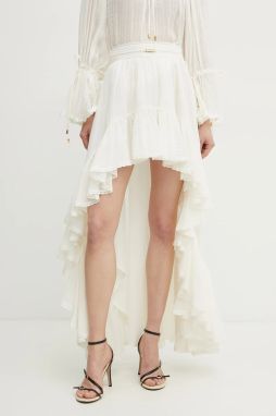 Bavlnená sukňa Marciano Guess ELSA béžová farba, mini, áčkový strih, 5GGD34 7317A