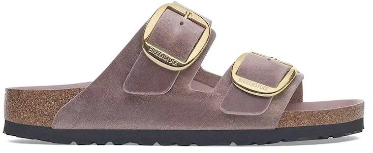 Kožené šľapky Birkenstock Arizona Big Buckle dámske, fialová farba, 1029266
