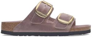 Kožené šľapky Birkenstock Arizona Big Buckle dámske, fialová farba, 1029266