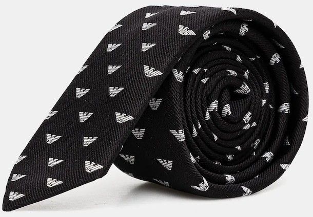 Hodvábna kravata Emporio Armani čierna farba, 340049 3R616