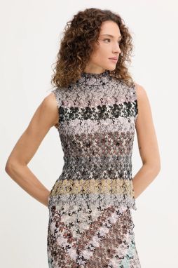 Top Missoni ružová farba, s polorolákom