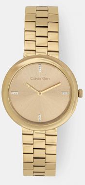 Hodinky Calvin Klein dámske, zlatá farba, 25100094