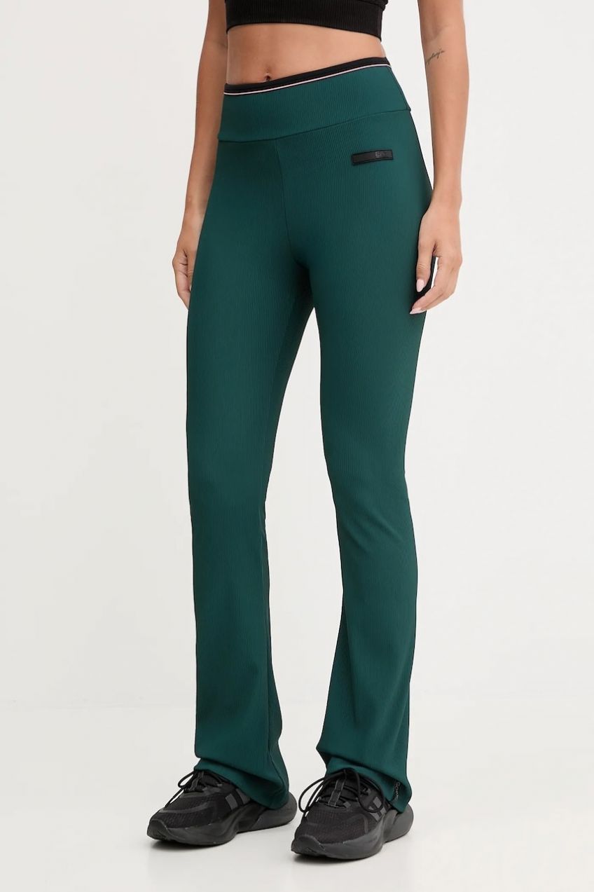 Tréningové legíny EA7 Emporio Armani zelená farba, jednofarebné, AF15721.7W000577